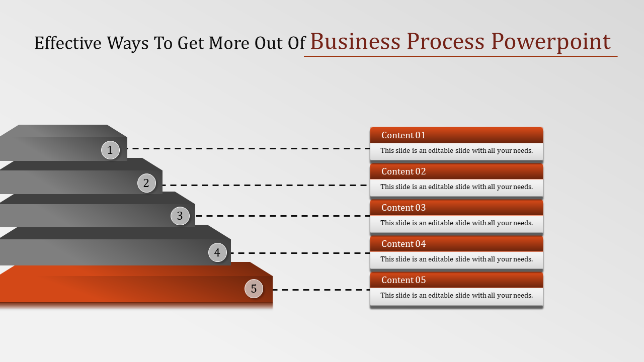 Free - Best Business Process PowerPoint Template - Five Nodes